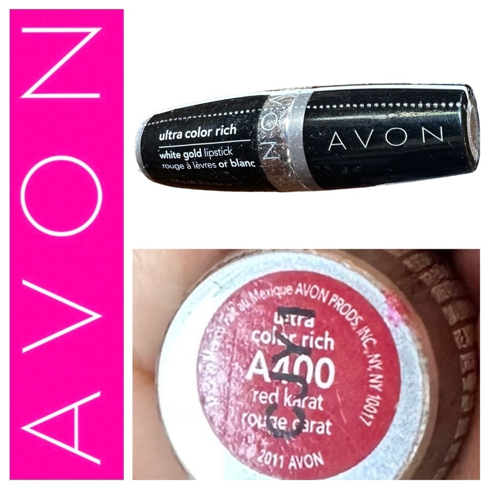 Avon White Gold Lipstick Red Karat A400 .106 OZ New & Sealed